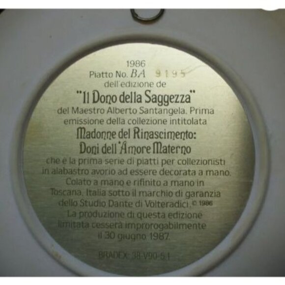 Studio Dante Di Volteradici LE Collectible 8" Plate Madonna & Children - Picture 4 of 4